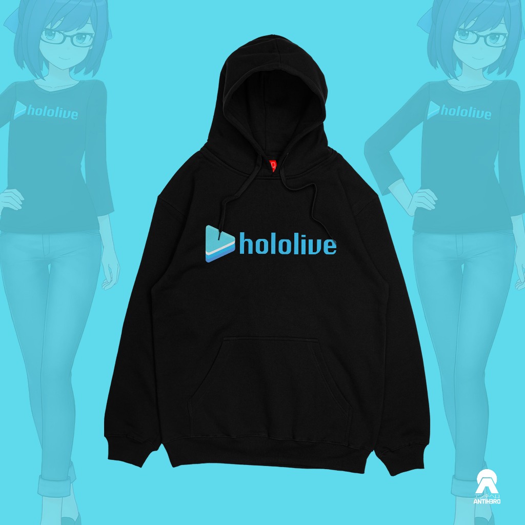 Hoodie Hololive Staff Holo JP EN ID A-Chan คอสเพลย์ Vtuber Streamer Antihero ผ้า
