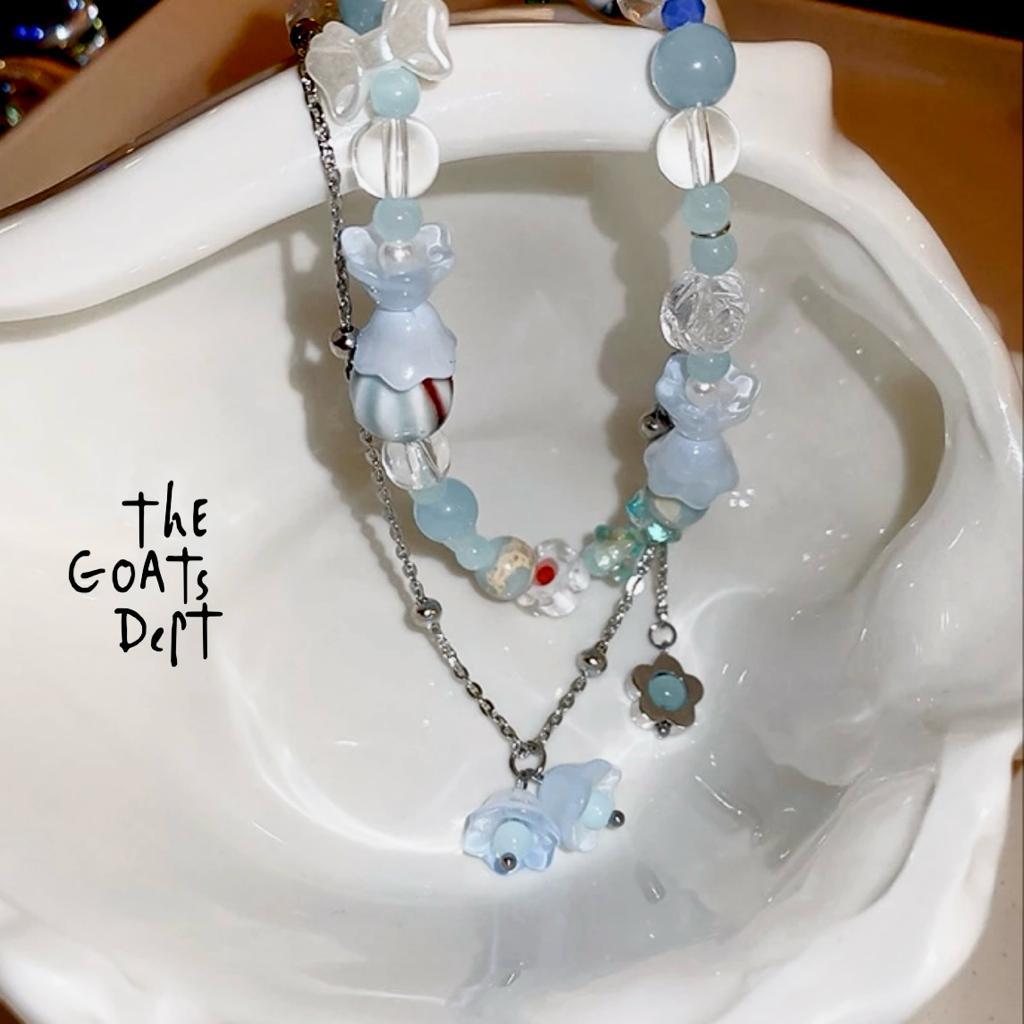 The Goats Dept - Sharpay Evans Blue Charm สร้อยคอ/tgd1006 หัวใจสร้อยคอลูกปัด star ลูกเต๋าพาสเทลเกาหล