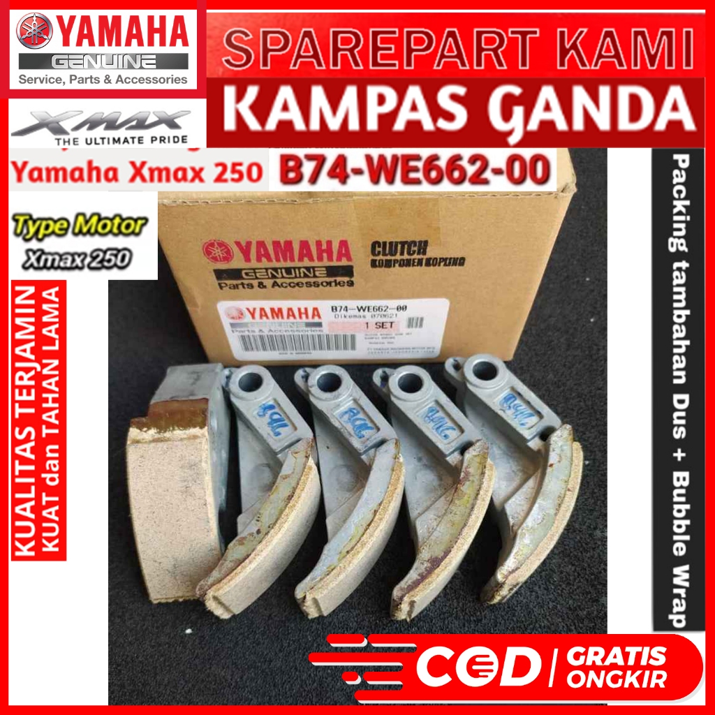 YAMAHA XMAX 250 X MAX 250 AUTOMATIC ONLY DOUBLE CLUTCH WEIGHT SHOE SET B74 ของแท้ 100%
