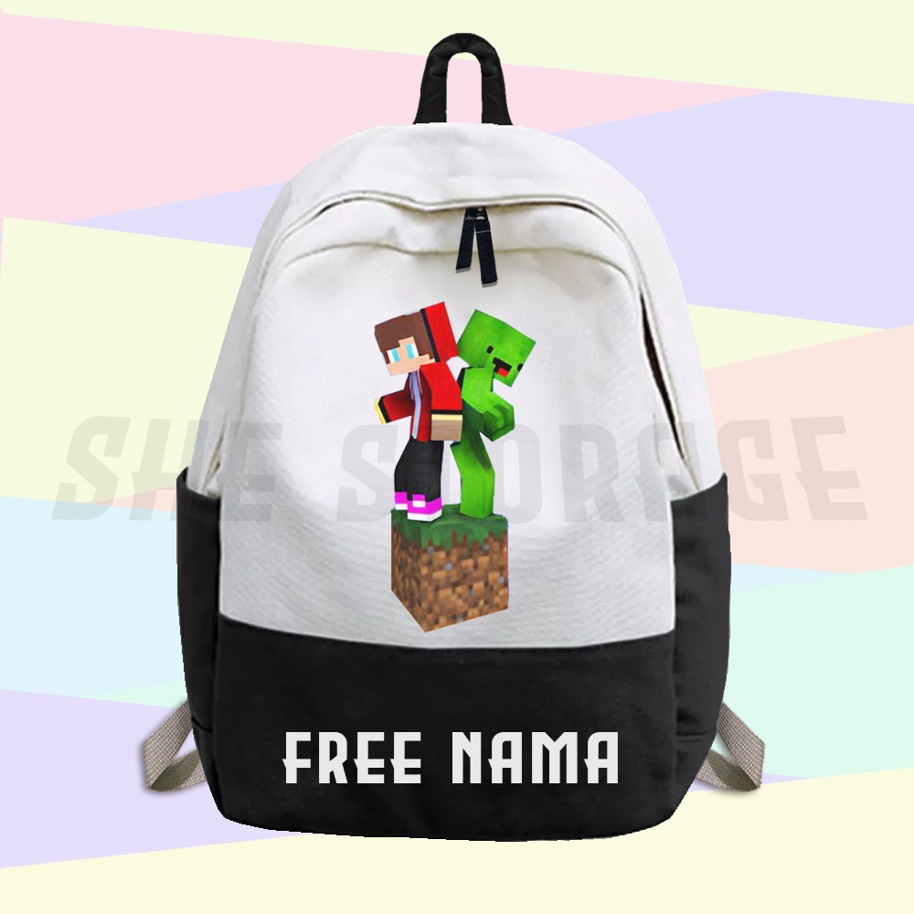 (ฟรี NAME PRINTING) CHILDRENS BACKPACK BAG CHILDRENS SCHOOL BAG PRIMARY SCHOOL MIKEY AND JJ MAIZEN M