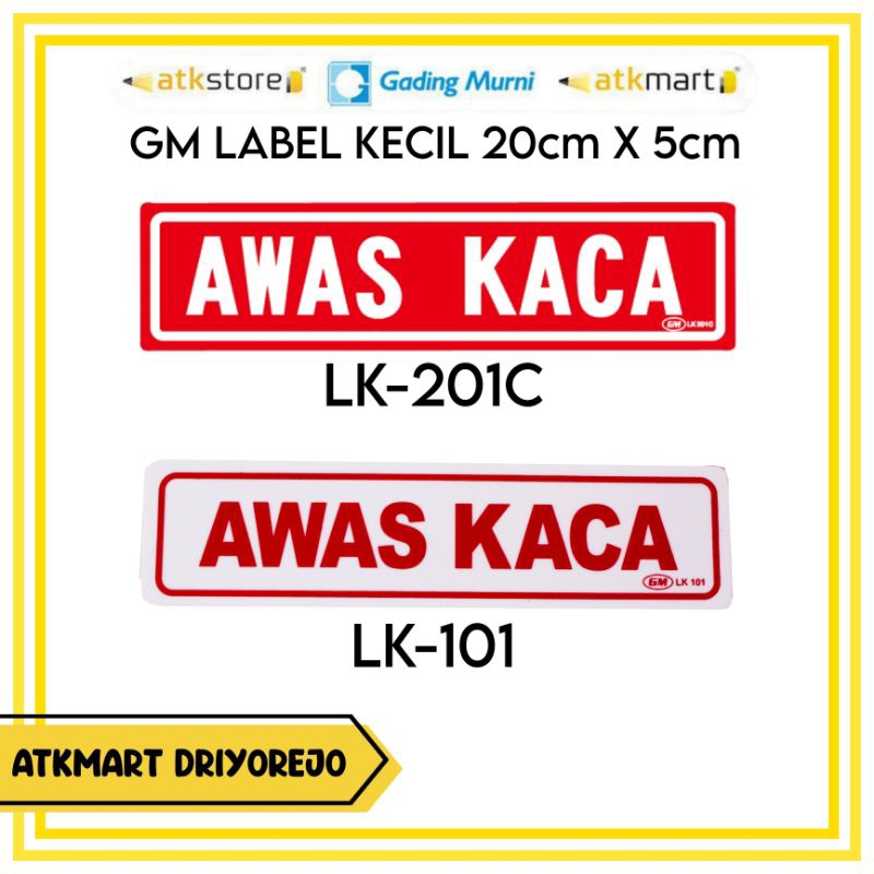 GM SMALL LABEL BEWARE OF GLASS - MARKER BOARD - บอร์ดอะคริลิก