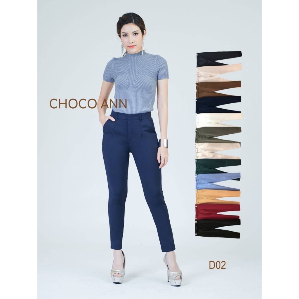 Choco ANN กางเกงขายาวผู้หญิง ZIPPER Front Long ORIGINAL THAI (D02)