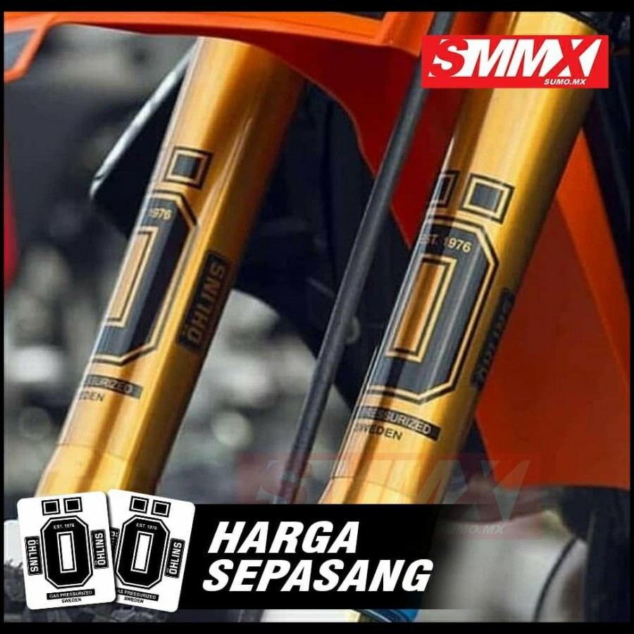 สติกเกอร์โช๊คอัพ แบบยืดสไลด์ได้ USD OHLINS GAS PRESSURIZED