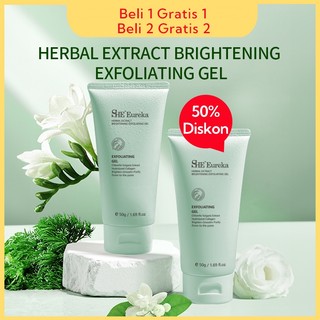 【Beli 2 Gratis 2】SHE Eureka Exfoliating Gel 50g Peeling Gel Facial Glowing Blackhead Cleaner Body Exfoliating Mencerahkan Dan