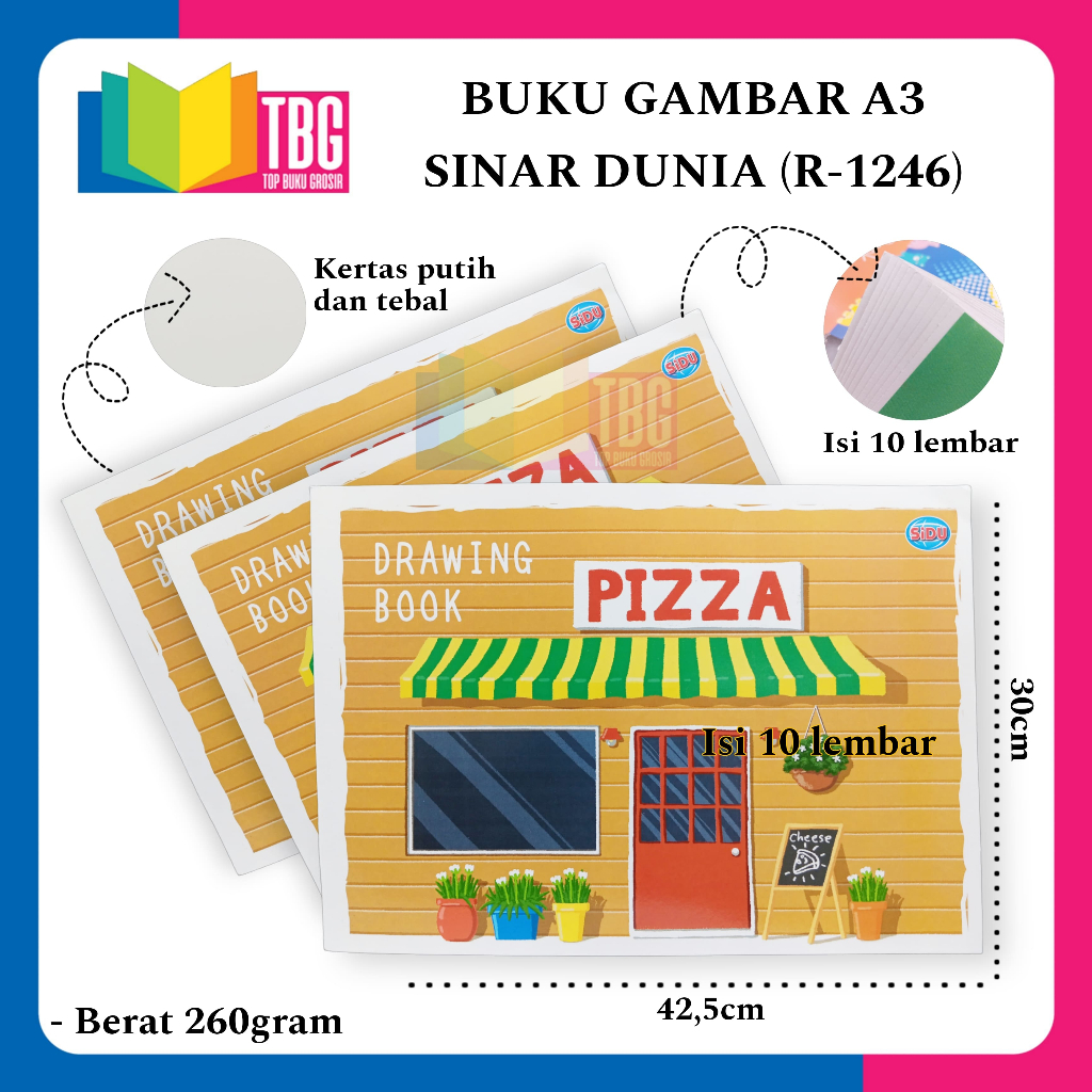 1 ชิ้น A3 SINAR DUNIA DRAWING BOOK / A3 SIDU DRAWING BOOK (R-1246)