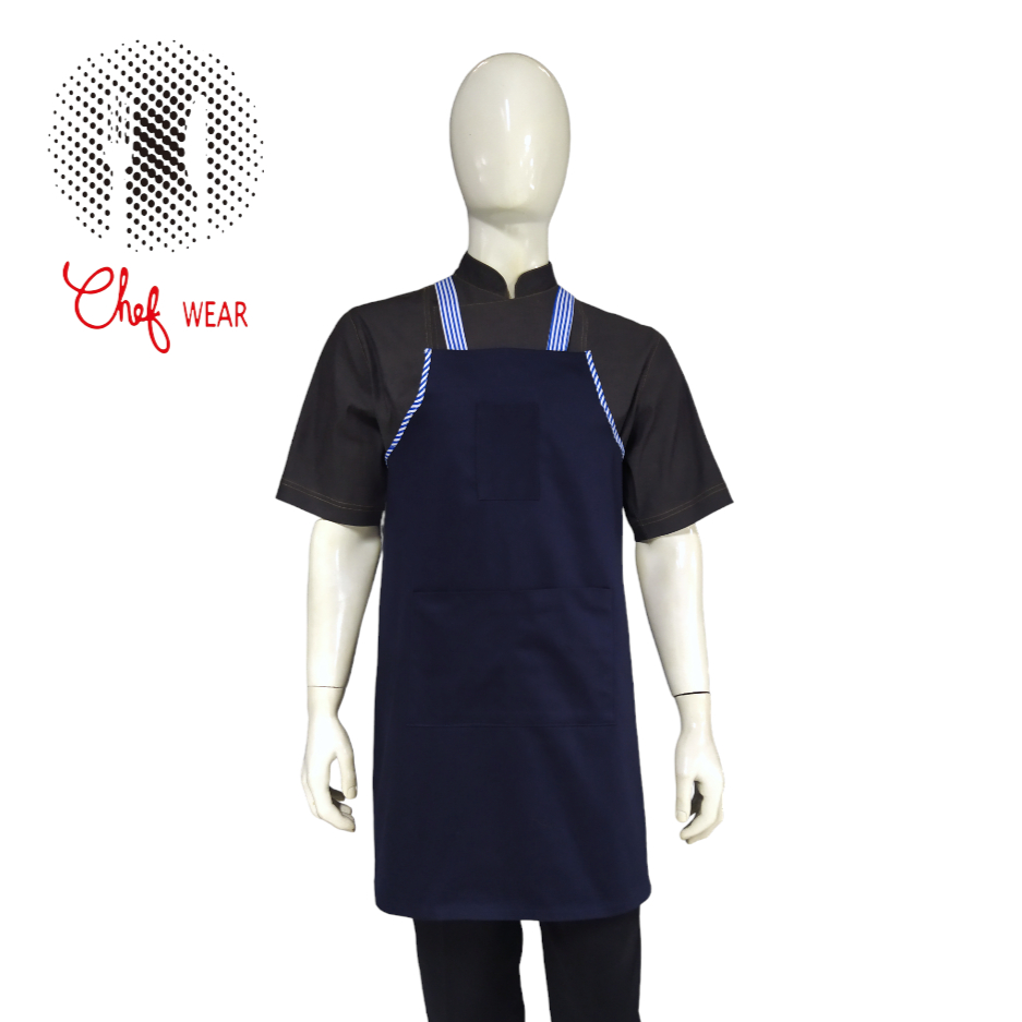 ผ้ากันเปื้อน Chef Wear / ผ้ากันเปื้อน Navy STRETCH XBACK