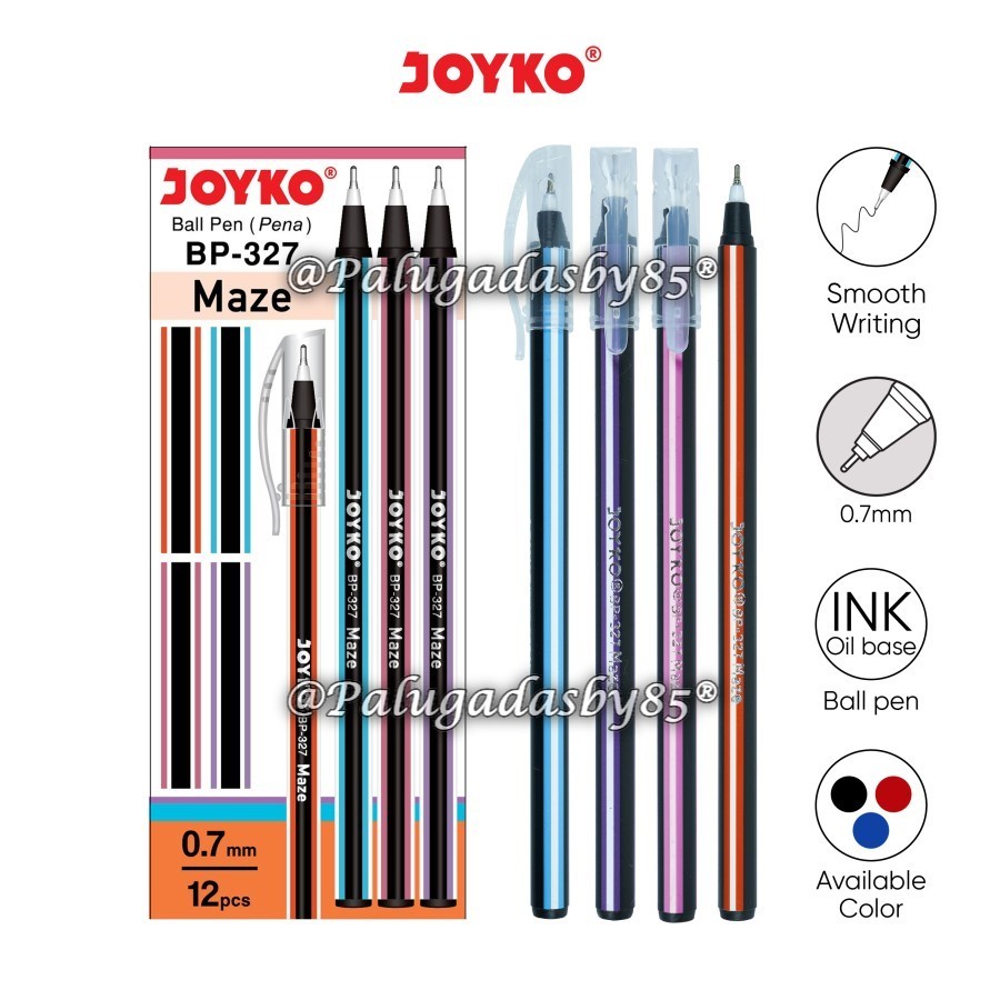 (1 ชิ้น) JOYKO BP-327 Maze 0.7 ปากกาลูกลื่น / Joyko BP-327 Maze / Joyko BP327 BP 327 ปากกาลูกลื่น