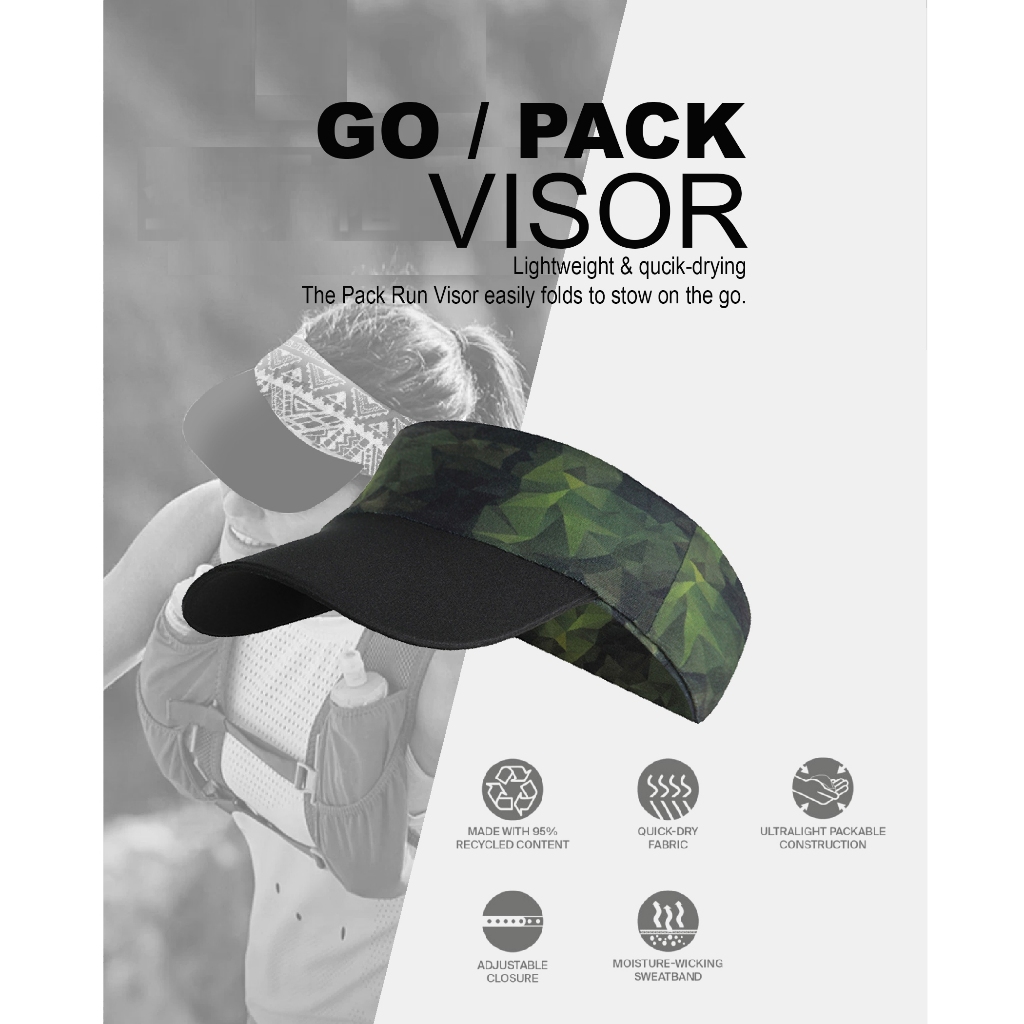 Go/pack VISOR CAP/RUNNING CAP/ TRAIL VISOR CAP/Tennis CAP GOLF CAP ANTI UV CAP UPF 50++ VISOR