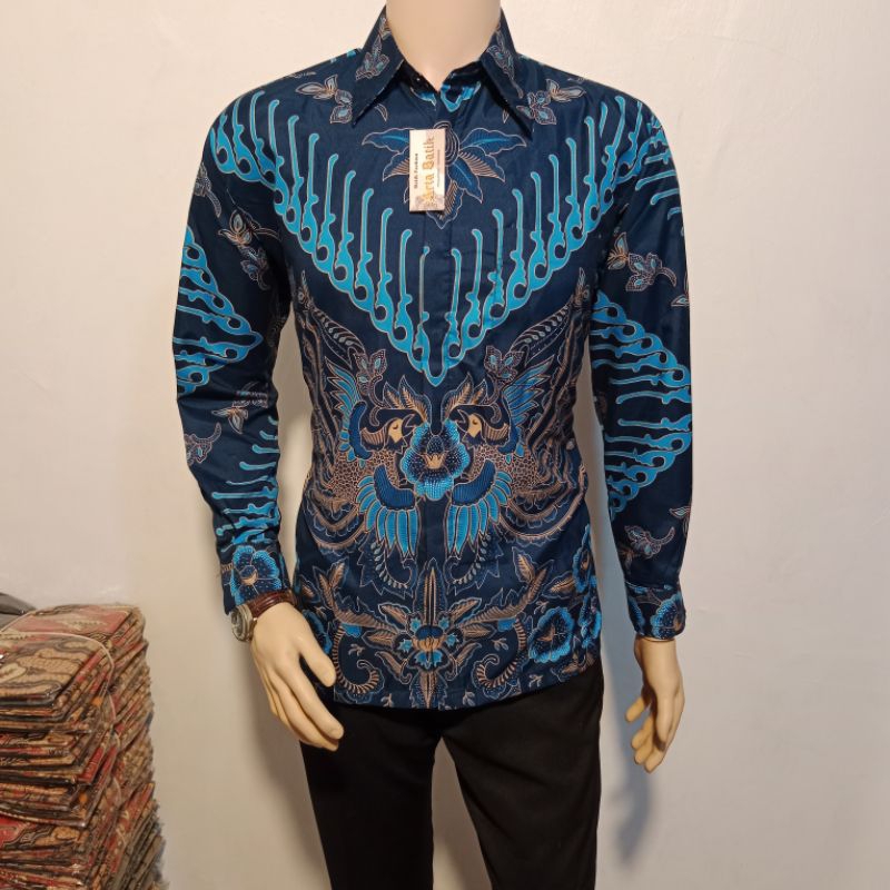 KEMEJA Original Navy Knight Batik เสื้อ arta super Batik รหัส 008 l Office Batik ชุด l premium Batik