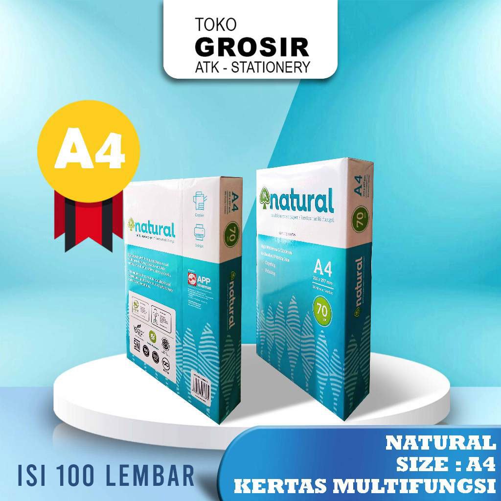 (100 แผ่น A4) กระดาษ A4 Size HVS 70 แกรม Natural 100 แผ่น
