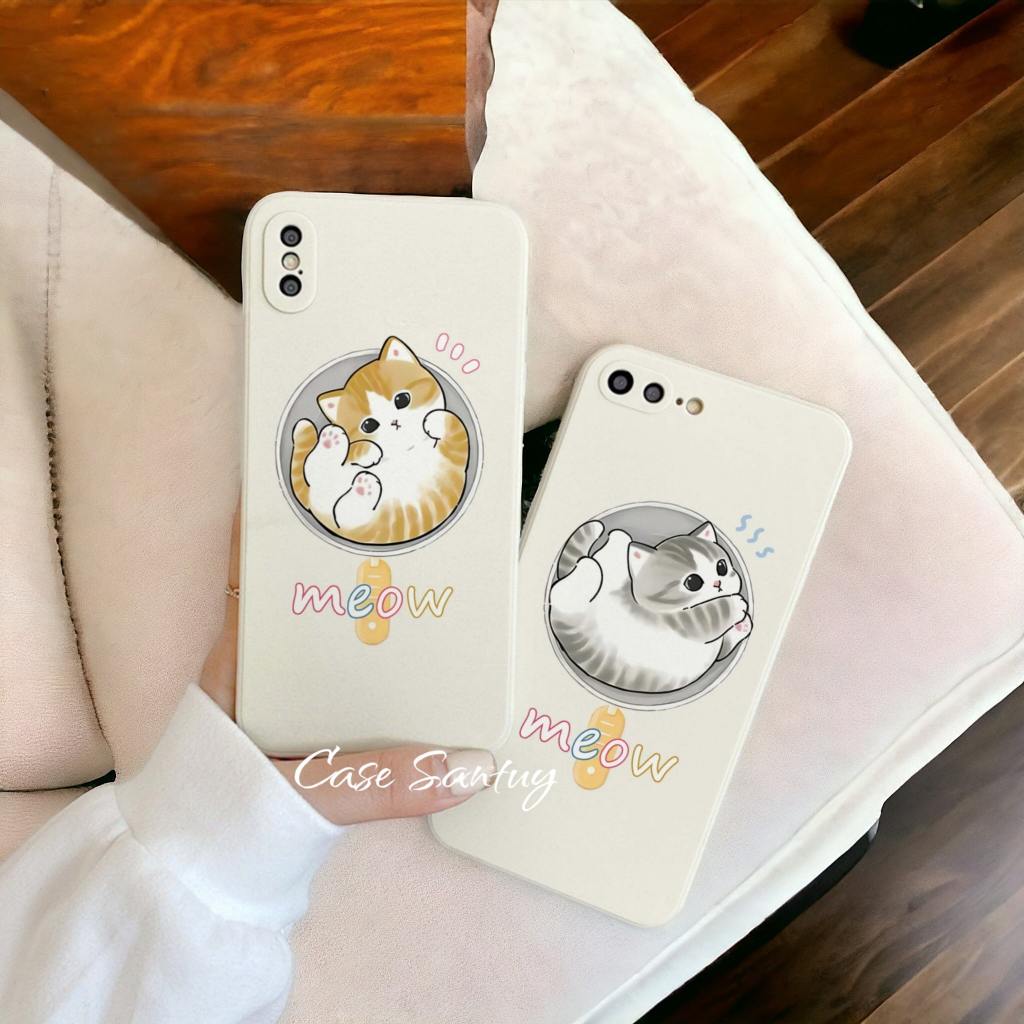 Soft Case Iphone 16 15 14 13 12 11 Pro Max X Xr Xs 8 7 6 6s Plus Motif Meow น่ารัก CSE 113 114 Squar