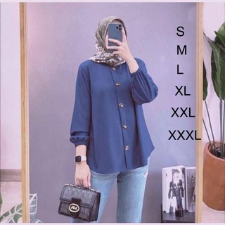 Kemeja Wanita Cringkle Atasan Wanita Polos Lengan Panjang Terbaru Baju Wanita Terlaris Kekinian Terlaris Populer COD bayar