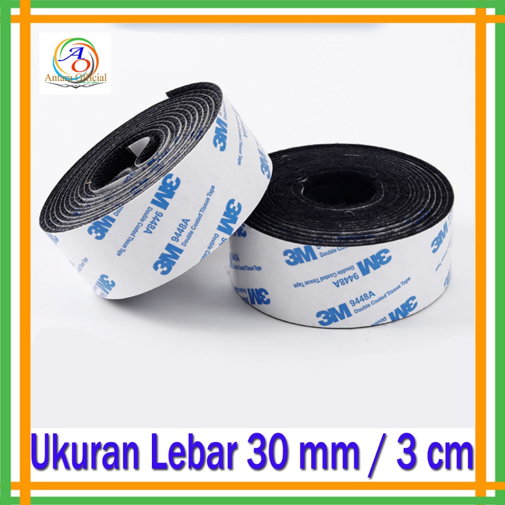 เทปยี่ห้อ 3M 9448A ขนาด 30 มม.หยาบและเรียบเทปคู่สติกเกอร์ไนลอนตะขอและห่วง