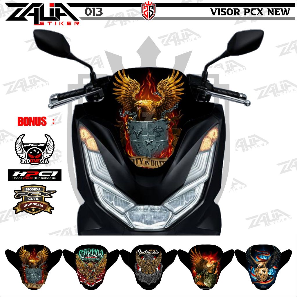 Winshield HONDA PCX 160 visor Sticker NEW GARUDA INDONESIA (013)/Winshield Sticker Cool Image/ Winshield Sticker GARUDA PANCASILA Image/Motorcycle Windshield Sticker