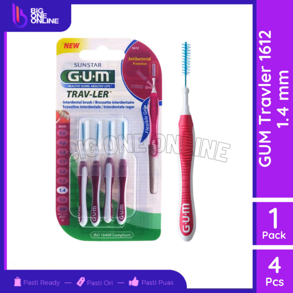 Gum Traver 1612, GUM Proxabrush Interdental Brush, Dental Crevice Brush GUM Orthodontic 1.4