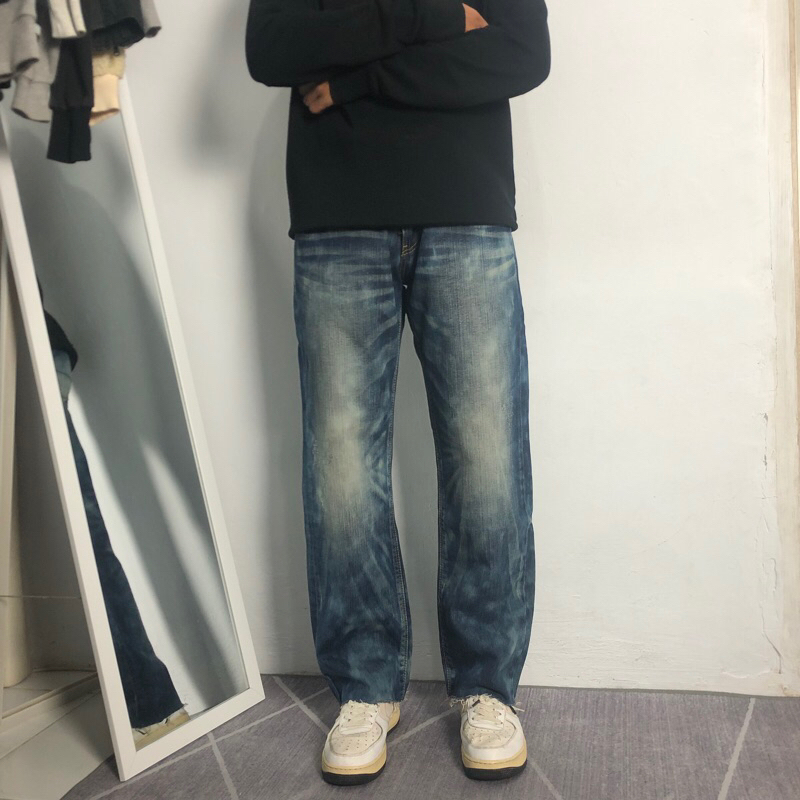 TBJ DARK BLUE WASH UNFINISHED JEANS