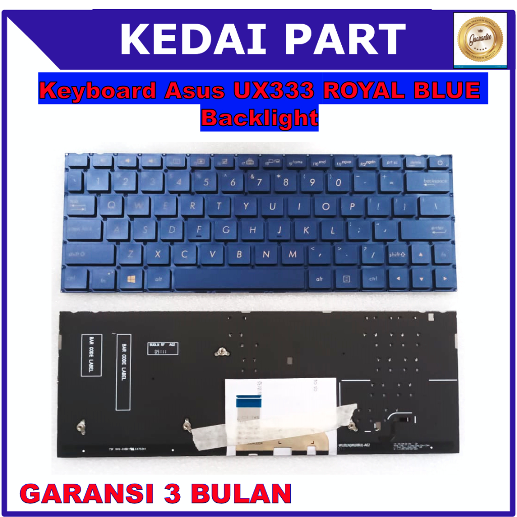 Asus Zenbook 13 UX333 UX333F UX333FA คีย์บอร์ดแบ็คไลท์รอยัลบลู