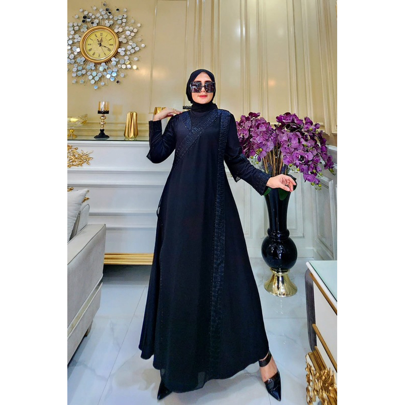 DENADA ABAYA | จับคู่สีดํา ABAYA / TURKEY ABAYA GAMIS / TODAY เสื้อผ้ากล้ามเนื้อผู้หญิง 2024