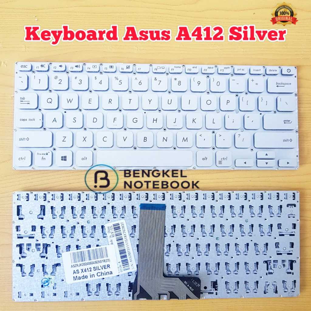 Asus A412D A412 X412D A412F คีย์บอร์ดสีเงิน