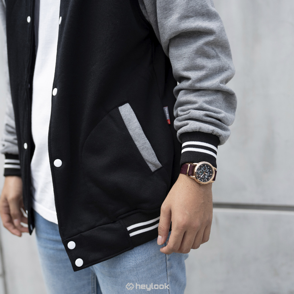 HEYLOOK Official - เสื้อแจ็คเก็ตตัวแทนสําหรับผู้ชาย, วัสดุขนแกะ, Distro Casual Baseball Model, เสื้อแจ็คเก็ตมอเตอร์ไซค์ผู้ชายสุดเท่ - รูปที่ 5