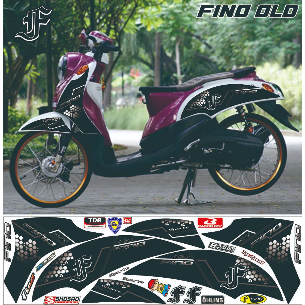 MIO FINO OLD CARBU MOTORCYCLE VARIATION STRIPING SIMPLE ELEGANT VARIATION CARBUE STICKERS