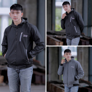 JAKET PARASUT PRIA BOLAK BALIK TEBAL ORIGINAL THE BOJIEL / JAKET MOTOR PRIA ANTI ANGIN