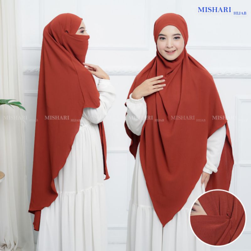 Khimar french Mishari ฮิญาบ Instant Khimar Veil kringkel Airflow XL