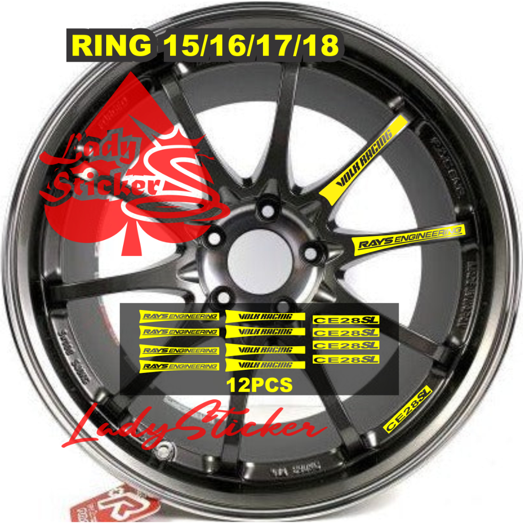 สติกเกอร์ติดรถ velk ce28 sl สติกเกอร์รถ velk volk racing rays enginiring ce28 sl แหวน 15 16 17 18