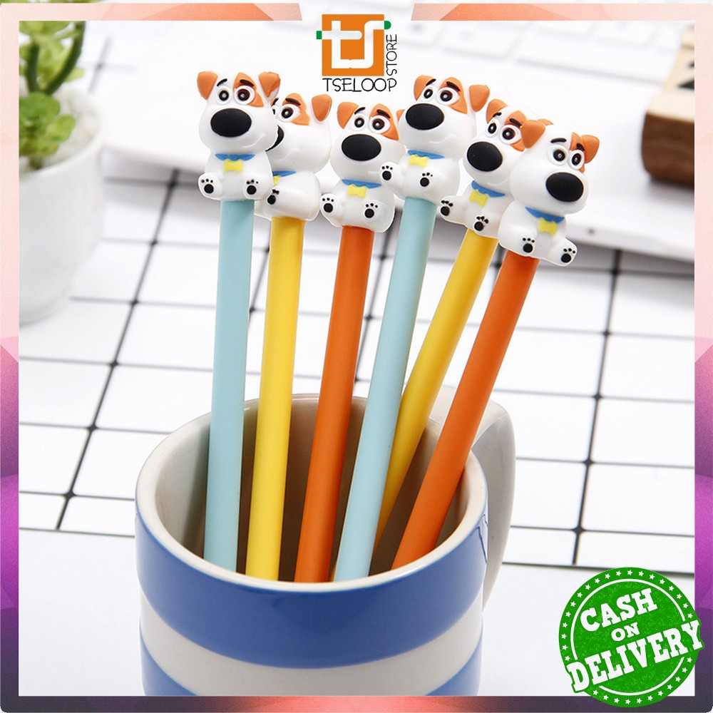 OFM-A47 น่ารัก Puppy ตัวอักษรเจลปากกา 0.5 มม.สไตล์เกาหลี Motif / Doggie Liquid ปากกาเครื่องเขียนโรงเ
