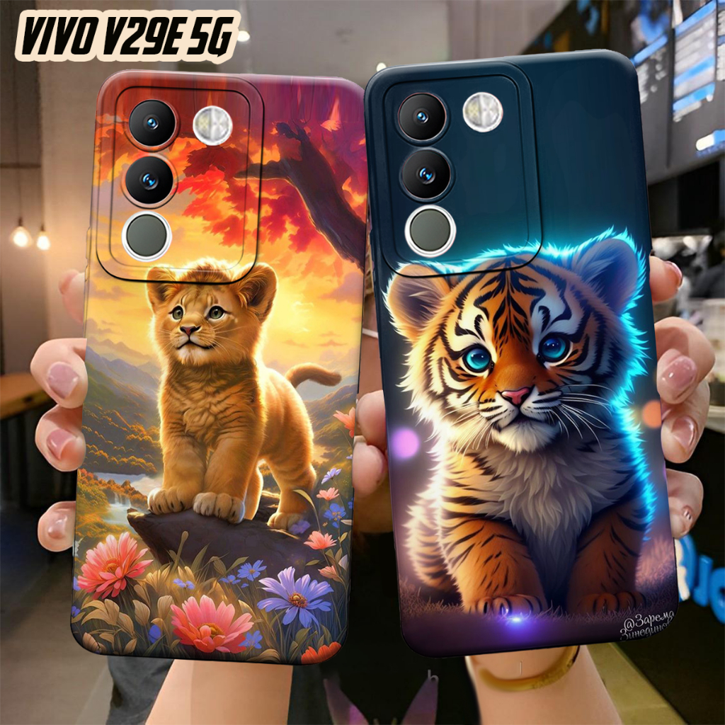 ล่าสุด Vivo V29E 5G 2024 Softcase - Tiger Cartoon Motif - เคสความงาม - เคสน่ารัก - เคสอินเทรนด์ - เค