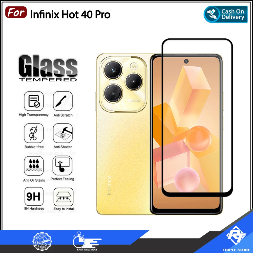 กระจกนิรภัยแบบเต็มหน้าจอ Infinix Hot 40 Pro 40i Hot 30 30i Note 30 Pro Infinix GT 10 Pro Hot 20i 20s