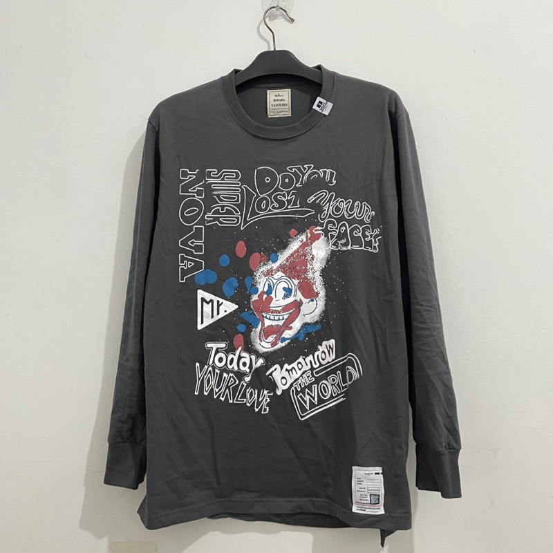 Maison Mihara Yasuhiro เสื้อเชิ้ตพิมพ์ลายตัวตลกวินาที