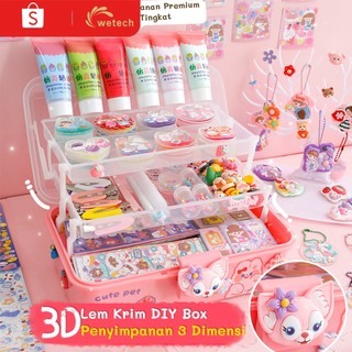 WETECH DIY Gantungan Kunci Akrilik DIY Keychain Set 1004 Pcs DIY Guka Set Box Mainan Anak Perempuan