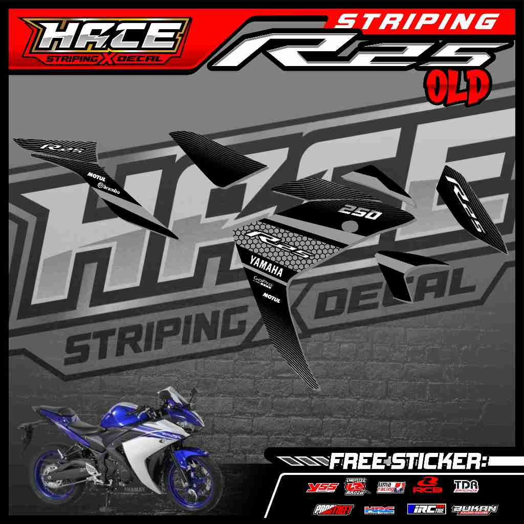 สติ๊กเกอร์ 210 แถบ YAMAHA R25 OLD - สติ๊กเกอร์แถบ YAMAHA R25 OLD SIMPLE