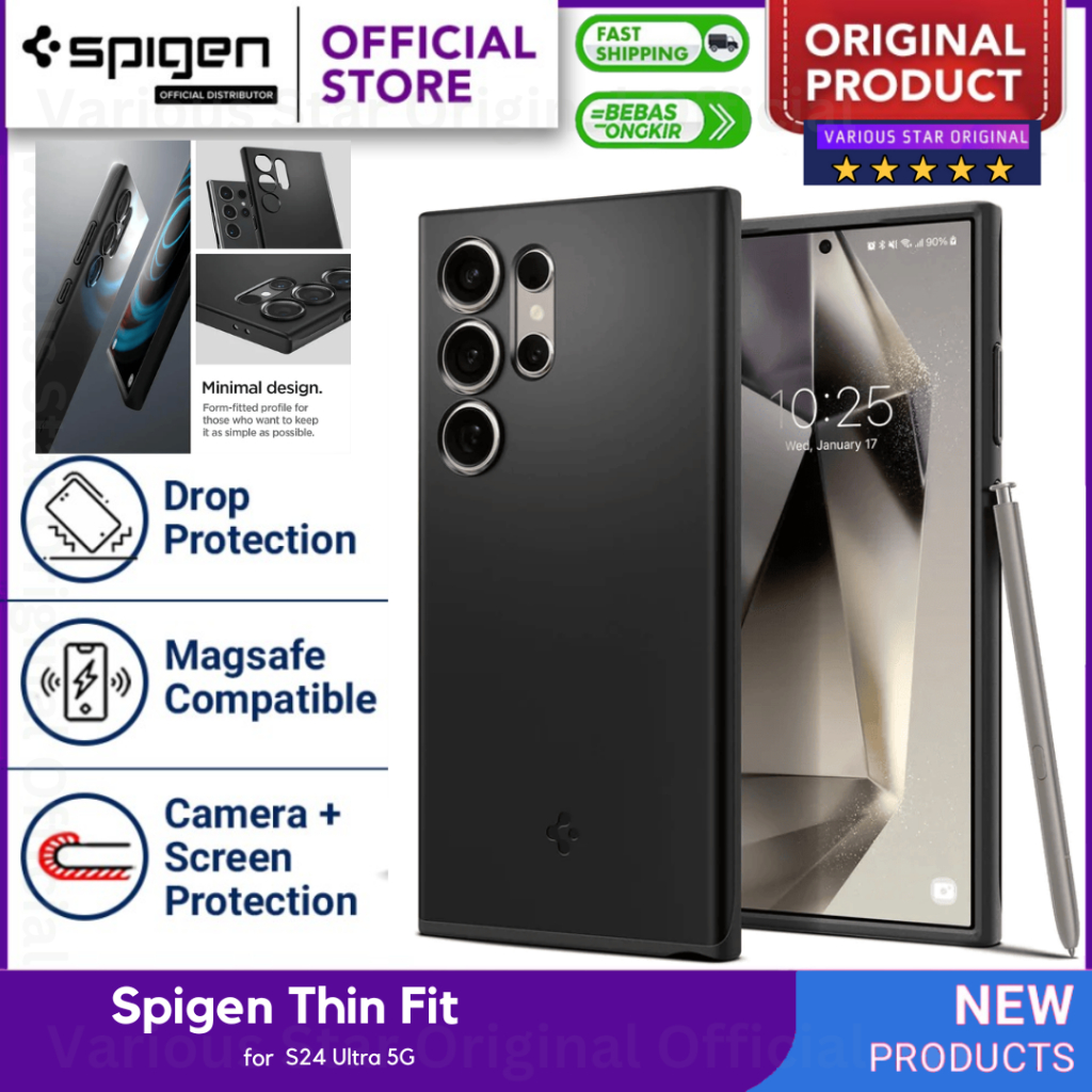 เคสเดิม Samsung Galaxy S24 Ultra 5G 2024 Spigen Thin Slim Fit Hybrid Casing
