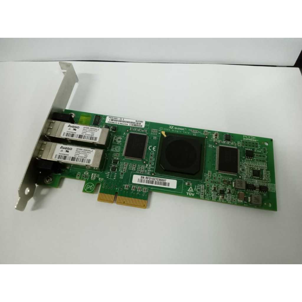 พร้อม QLogic KLE2462 PCIe 4Gbps x 2 พอร์ต PX2510401 การ์ดช่องไฟเบอร์