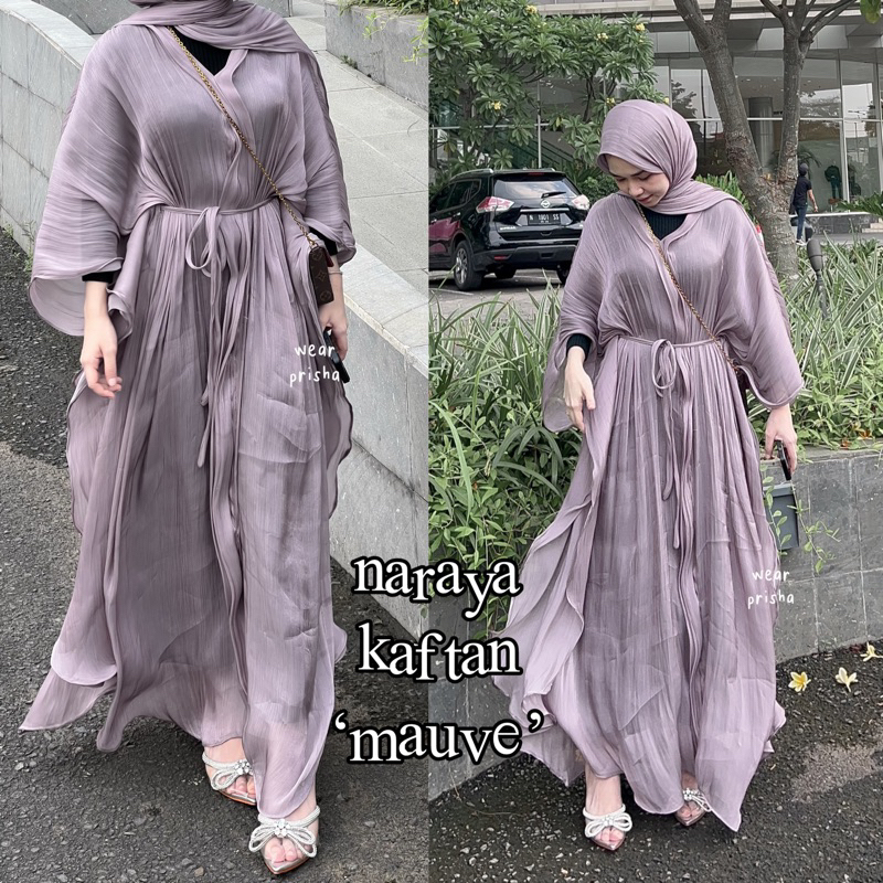 Naraya SHIMMER KAFTAN | Abaya ชุดเสื้อคลุม PASHMINA GAMIS LEBARAN SHIMER SATIN SILK PREMIUM Bize JUM