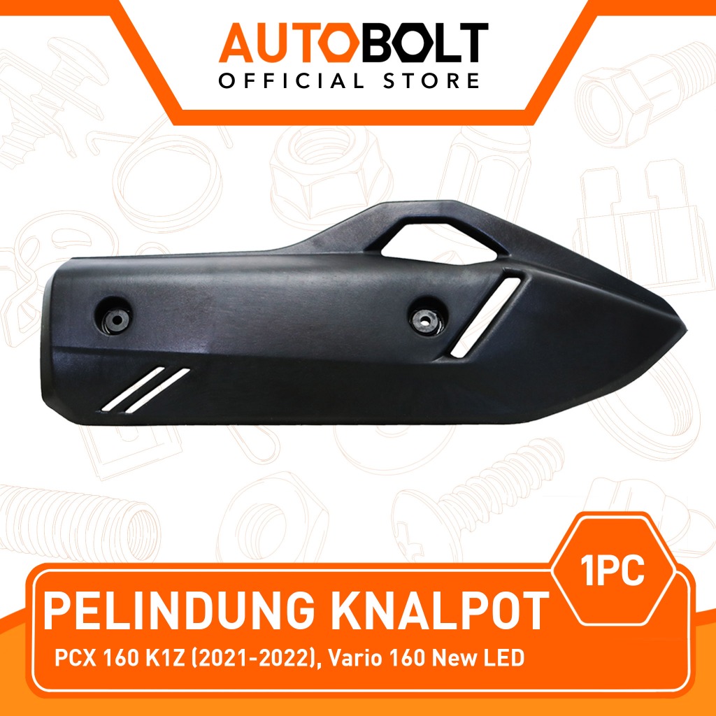 Honda PCX 160 K1Z 2021-2022 & Vario 160 ใหม่ LED สีดําฝาครอบท่อไอเสียท่อไอเสียท่อไอเสียป้องกันโล่ฟองพิเศษ