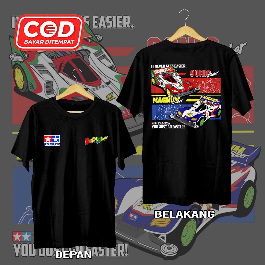 SAKAZUKI เสื้อยืด TAMIYA MAGNUM SABER SONIC SABER TAMIYA อะนิเมะเสื้อยืด Lets และ Go LOKALO