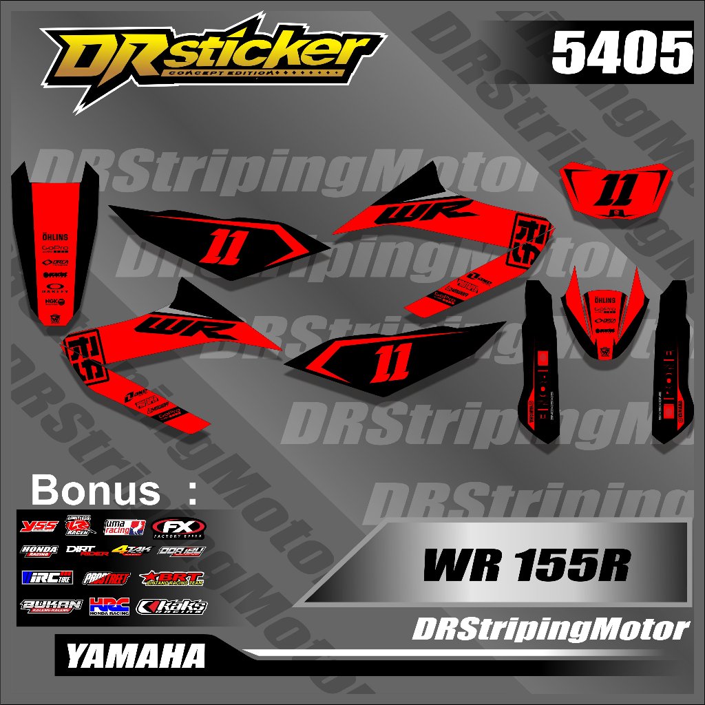Striping Wr 155 R - สติกเกอร์ สําหรับติดตกแต่ง Yamaha Wr 155 R Design Yoshimura