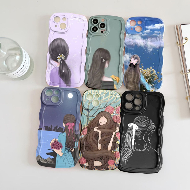 GIRLS MOTIF WAVE CASE 5 ชุดสําหรับ OPPO A3S A31 A52 A92 A5 2020 A9 2020 A53 F9 A5S A7 A11K A55 A54 A