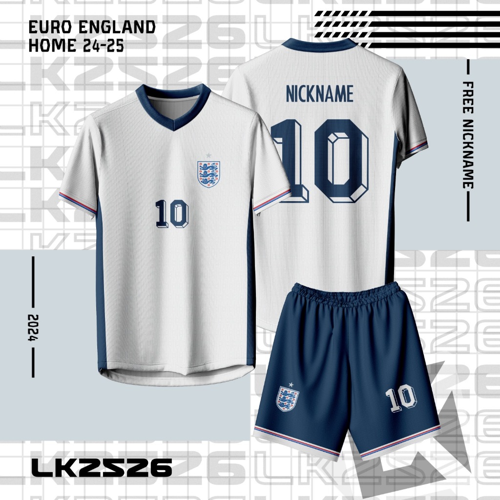 Jersey Football Euro England Home 2024-2025 Sportwear