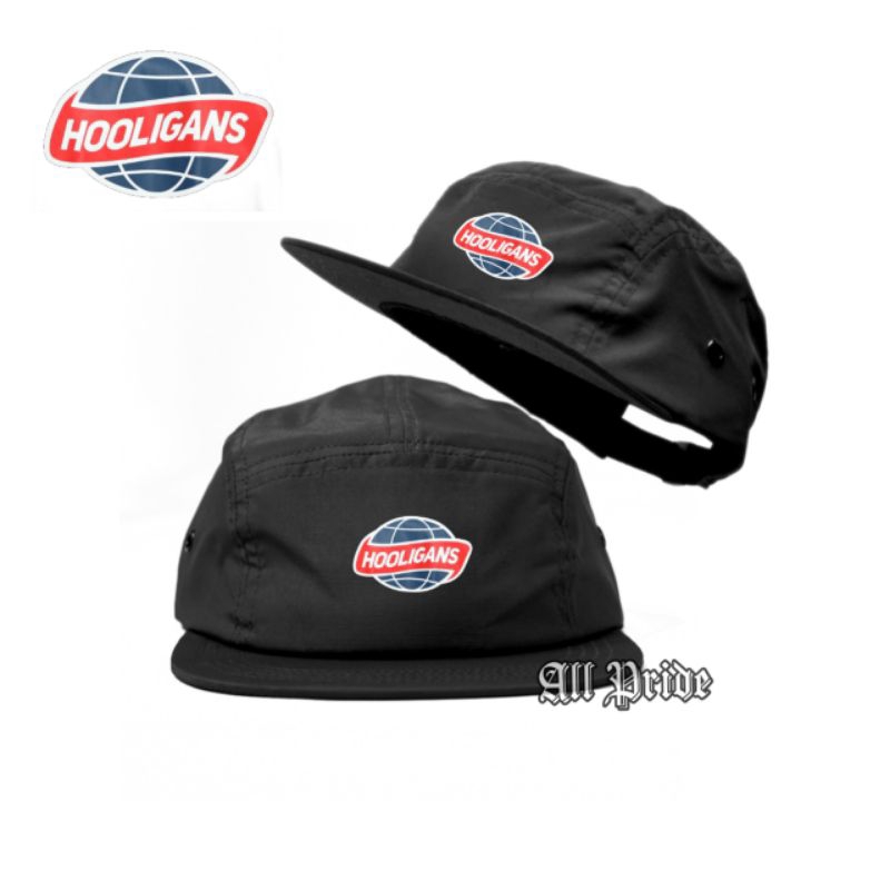 5 แผง Snapback Hooligans หมวก/หมวก Snapback ห้าแผง Casual Distro ผู้ชายผู้หญิง/HLGN