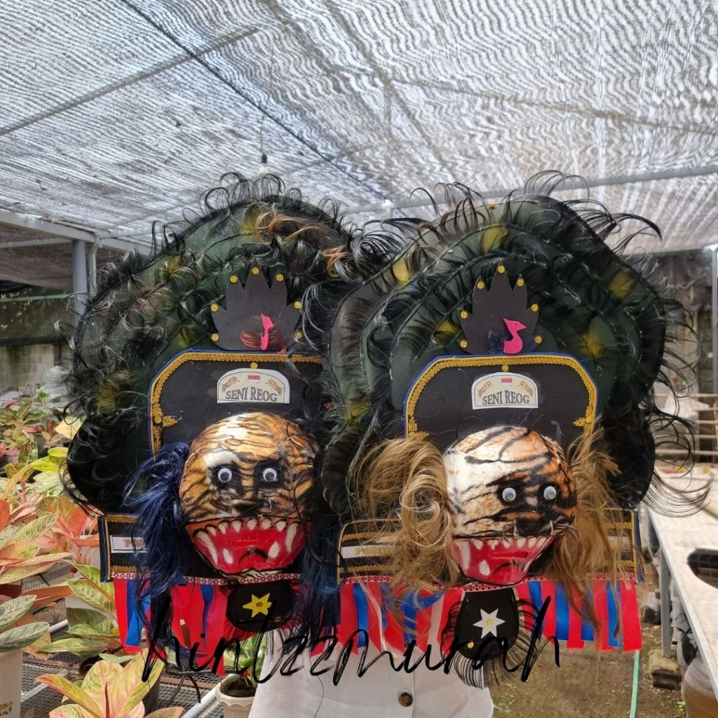 Tiger Peacock Ponorogo Impromptu Mask / Catan Mask / Mask / Bachelor's Mask With Traditional Arts