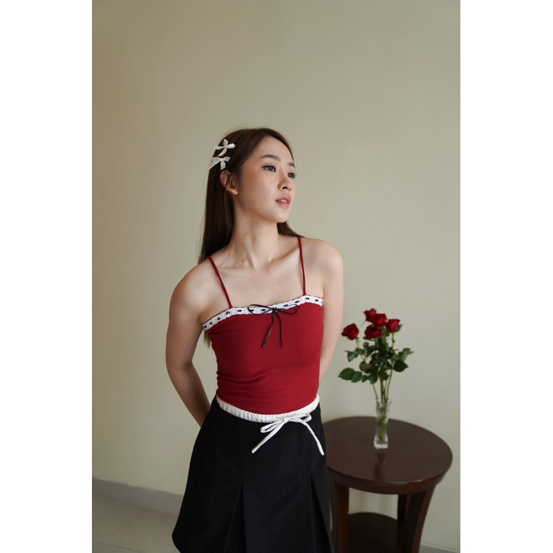 JENNY TANK TOP LACE RIBBON KNIT