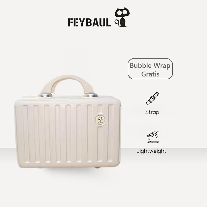 Feybaul กระเป๋าเดินทาง ขนาดเล็ก 14 นิ้ว พรีเมี่ยม กันรอยขีดข่วน วัสดุอลูมิเนียม A980-14