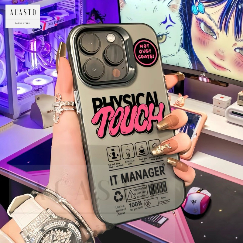 AC009 SILICONE CASE CASING IMD MACARON HARD PC HOLOGRAM สําหรับ OPPO A54 A55 A57 2022 A77S A60 A58 A