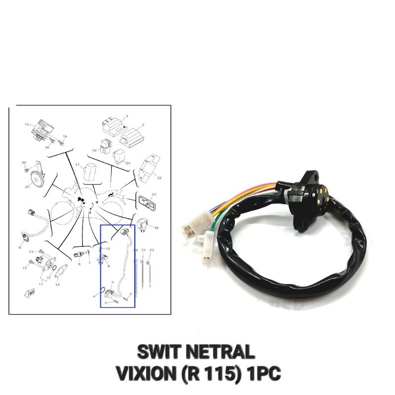 สวิตช์เป็นกลาง Vixion R 155 - ชุดสวิตช์ Suwit ตัวบ่งชี้ Neutral Gear Sensor Neutral Contact Assy เปลี่ยน SW Yamaha Vixion R 155 LED R15 V3