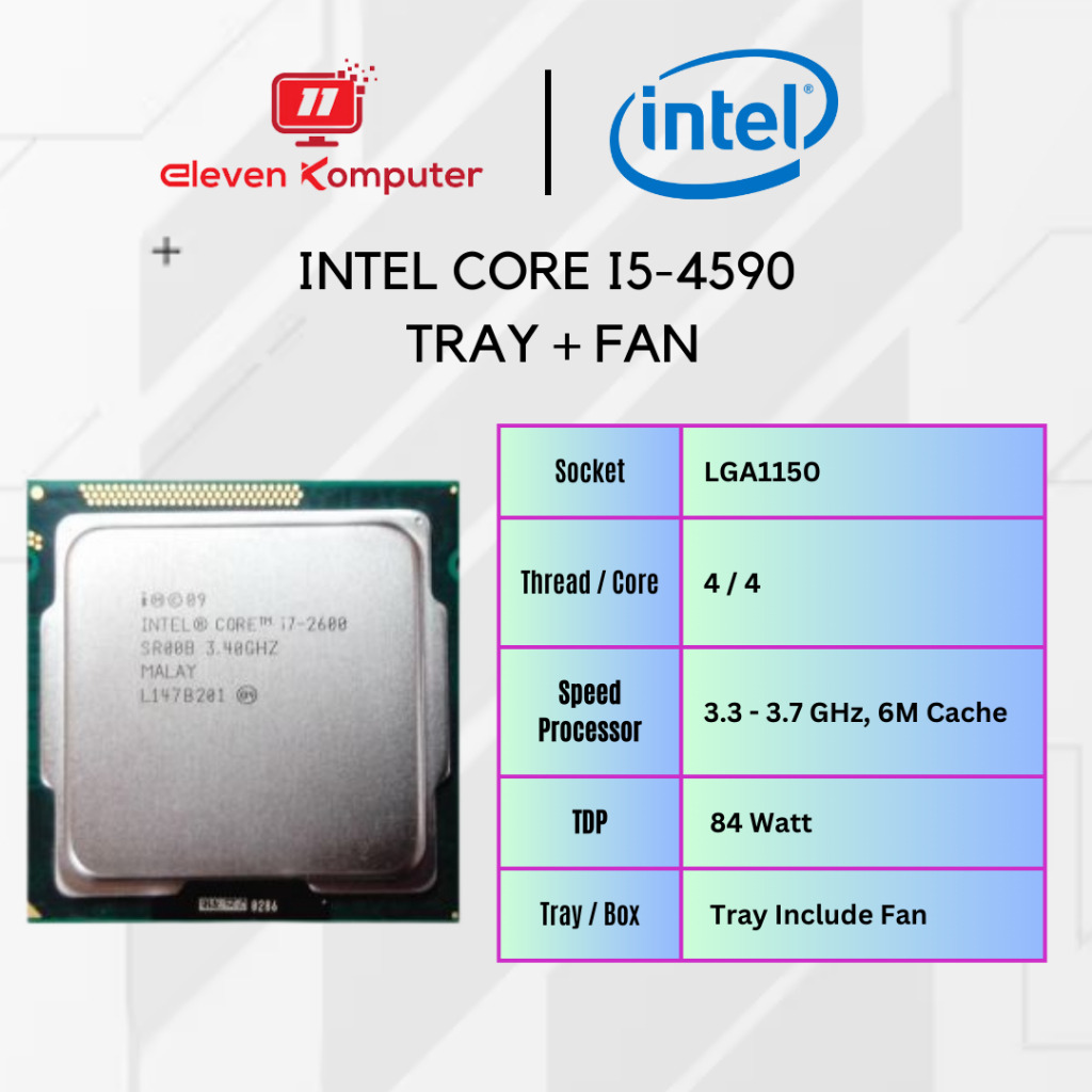 CPU Intel Core i5-4590 3.3Ghz - แคช 6MB [Tray] เบ้า LGA 1150