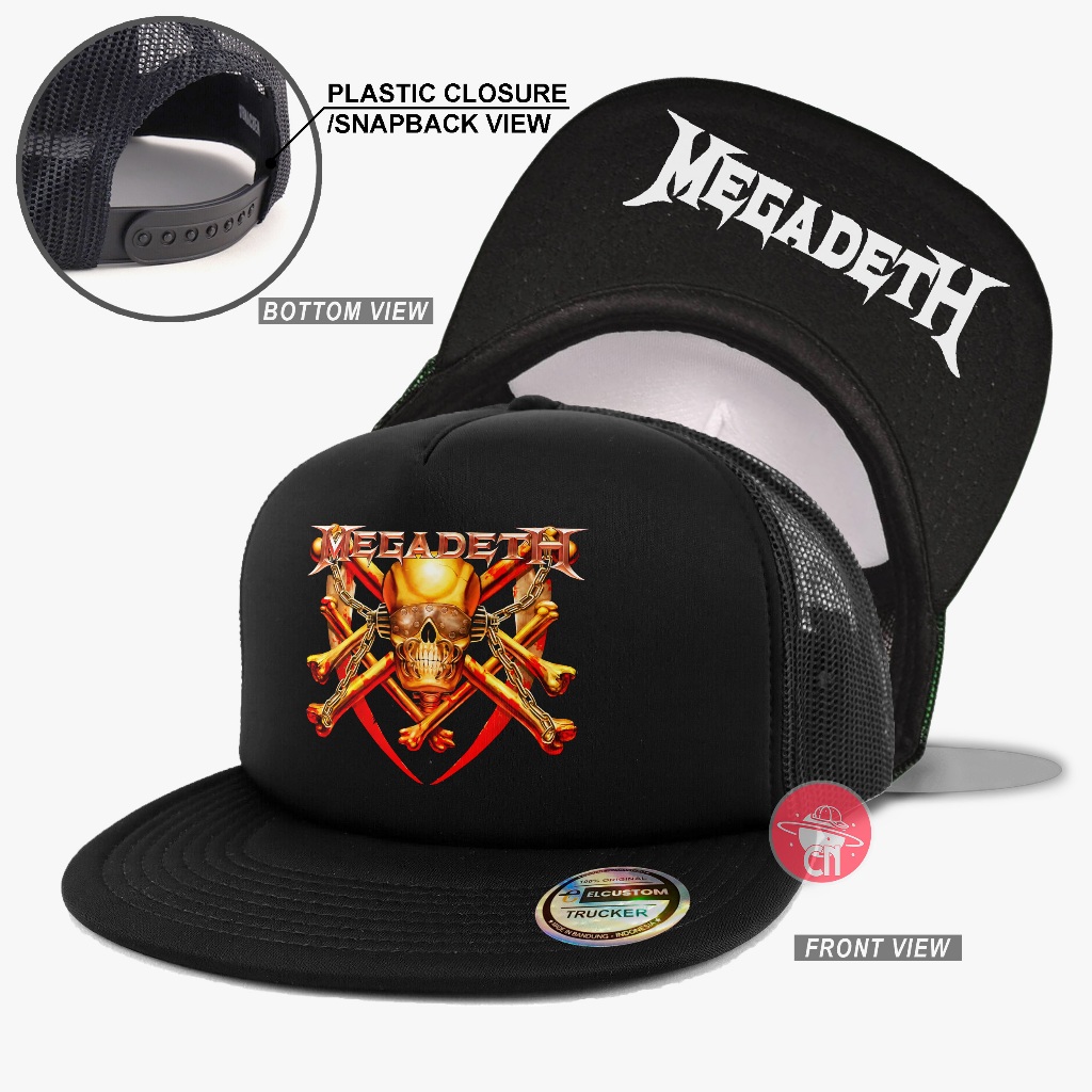 Megadeth Snapback / Trucker Hat / Mesh Hat / Trucker Hat / Trucker Cap / Original Hat / Mens Hat / Baseball Hat / Mens Hat / Unisex Hat / Womens Hat / Distro Hat / Original Hat / หมวกดนตรีวงดนตรีโลหะ / หมวก Stm